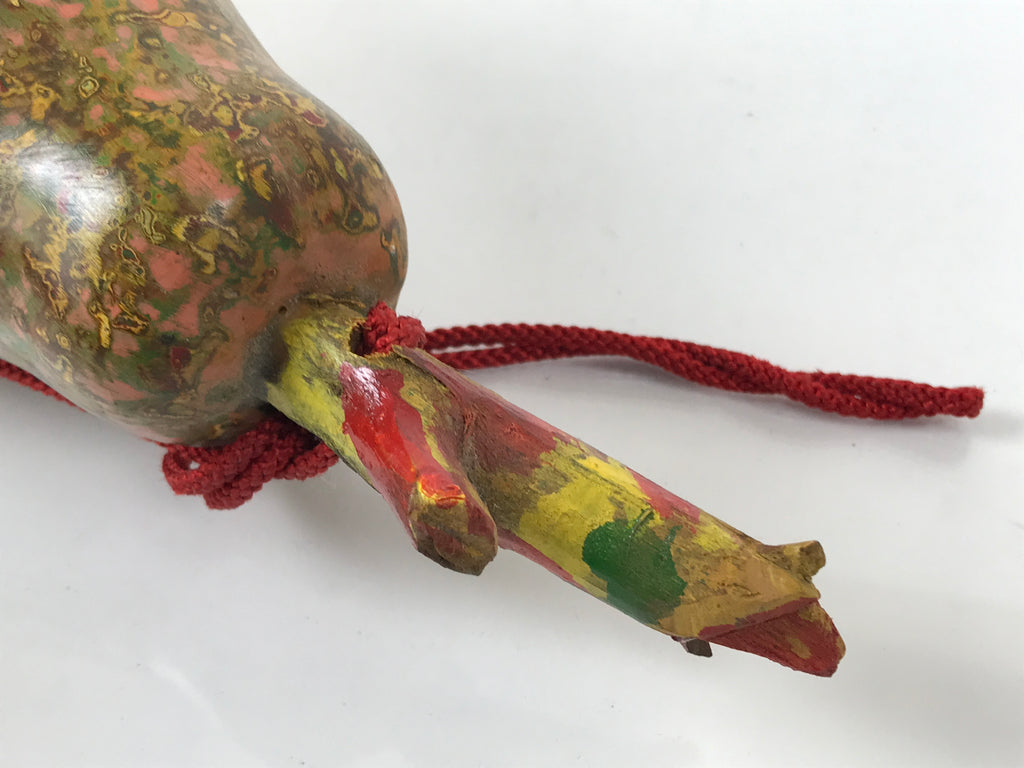 Japanese Large Natural Hyotan Gourd Vtg Sake Bottle Lucky Charm Calabash G285-AD - Other Display Item-chidorivintage.com