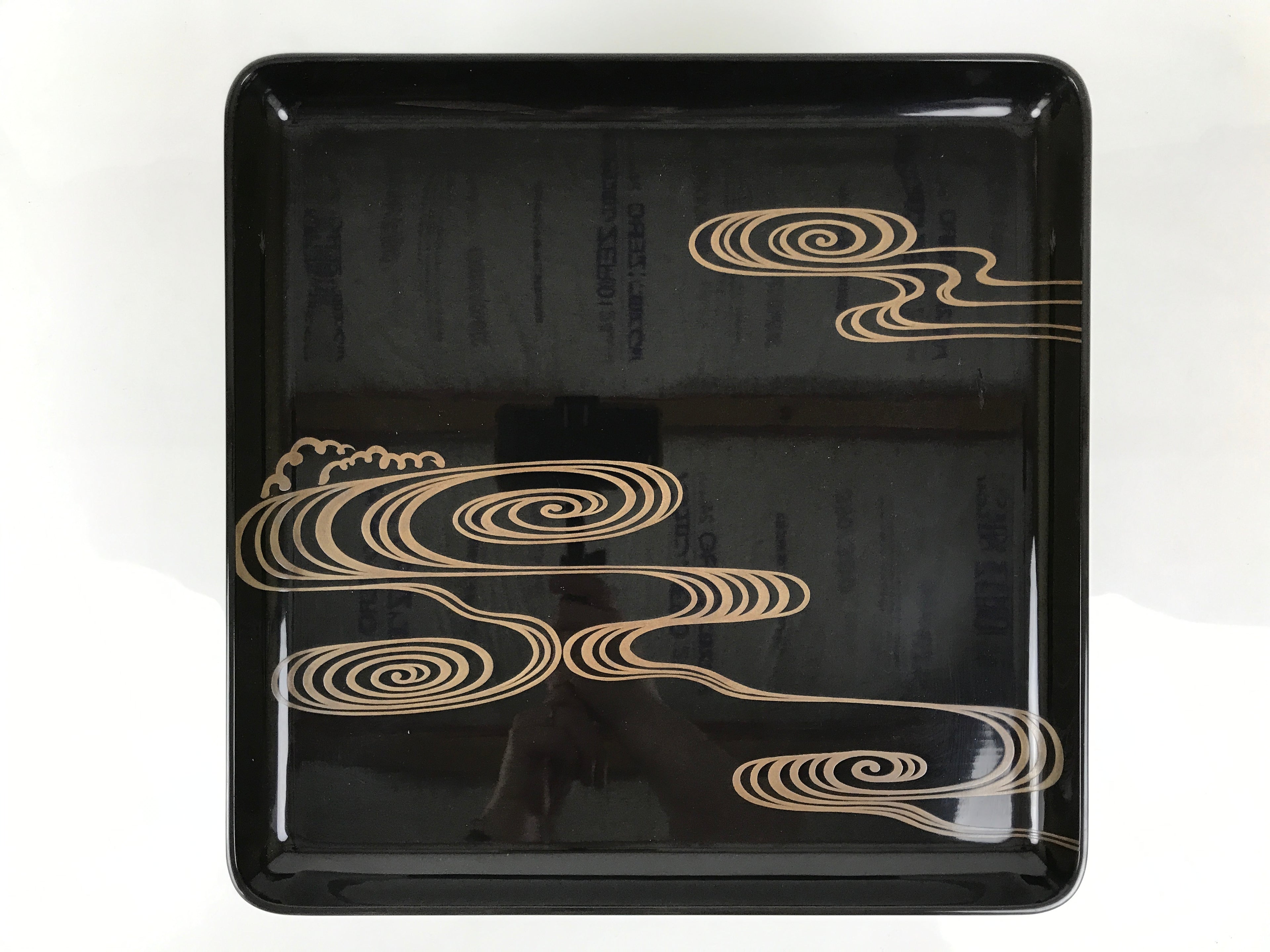 Japanese Lacquered Wooden Legged Ozen Table Vtg Meal Serving Tray Black L623-KT - Tray-chidorivintage.com