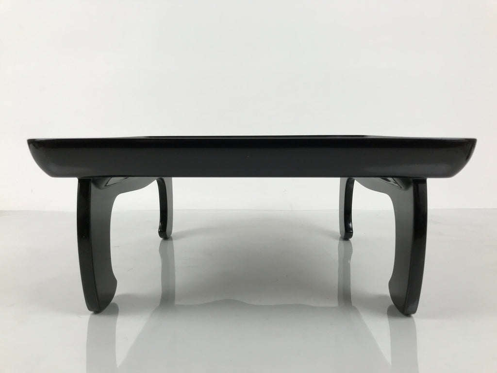 Japanese Lacquered Wooden Legged Ozen Table Vtg Meal Serving Tray Black L623-KT - Tray-chidorivintage.com