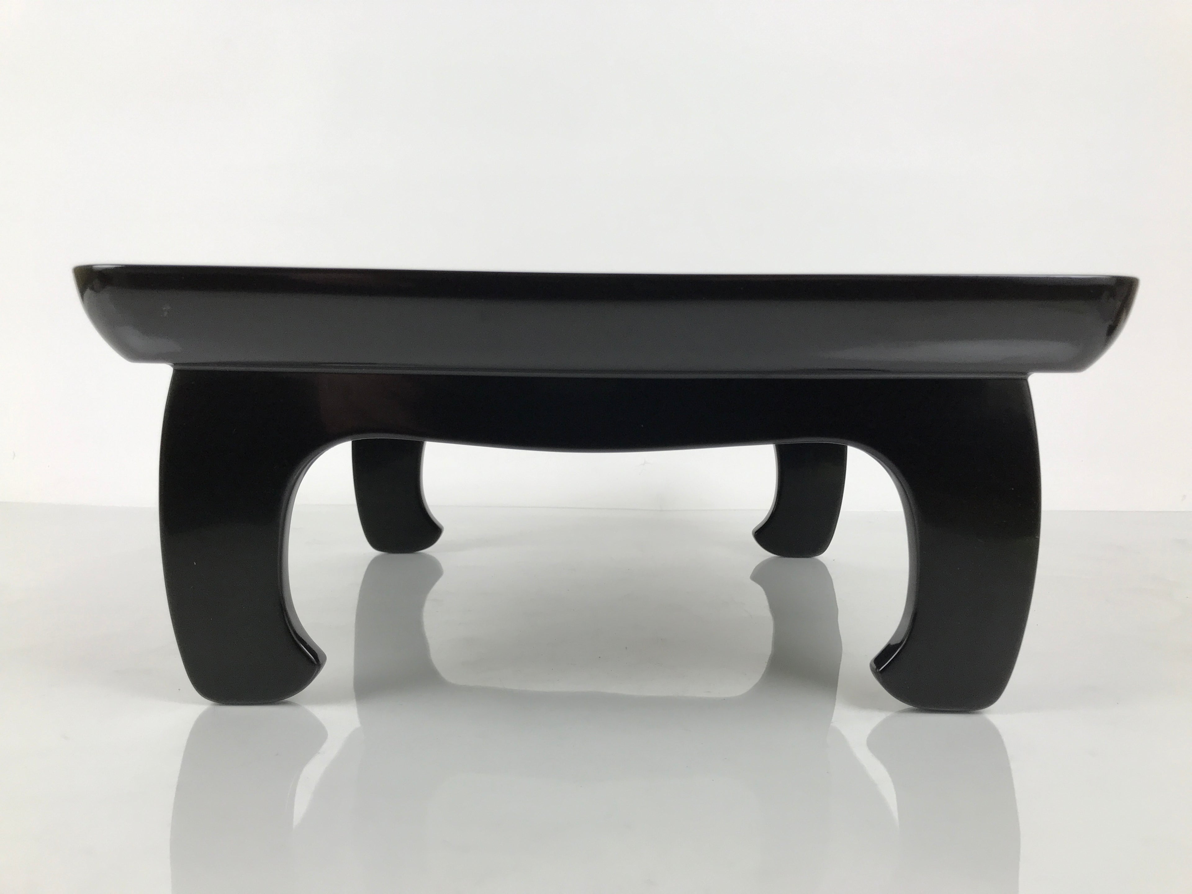Japanese Lacquered Wooden Legged Ozen Table Vtg Meal Serving Tray Black L623-KT - Tray-chidorivintage.com