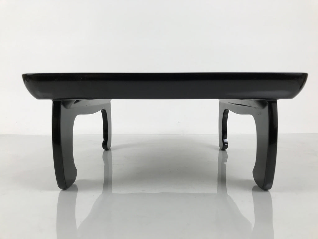 Japanese Lacquered Wooden Legged Ozen Table Vtg Meal Serving Tray Black L623-KT - Tray-chidorivintage.com