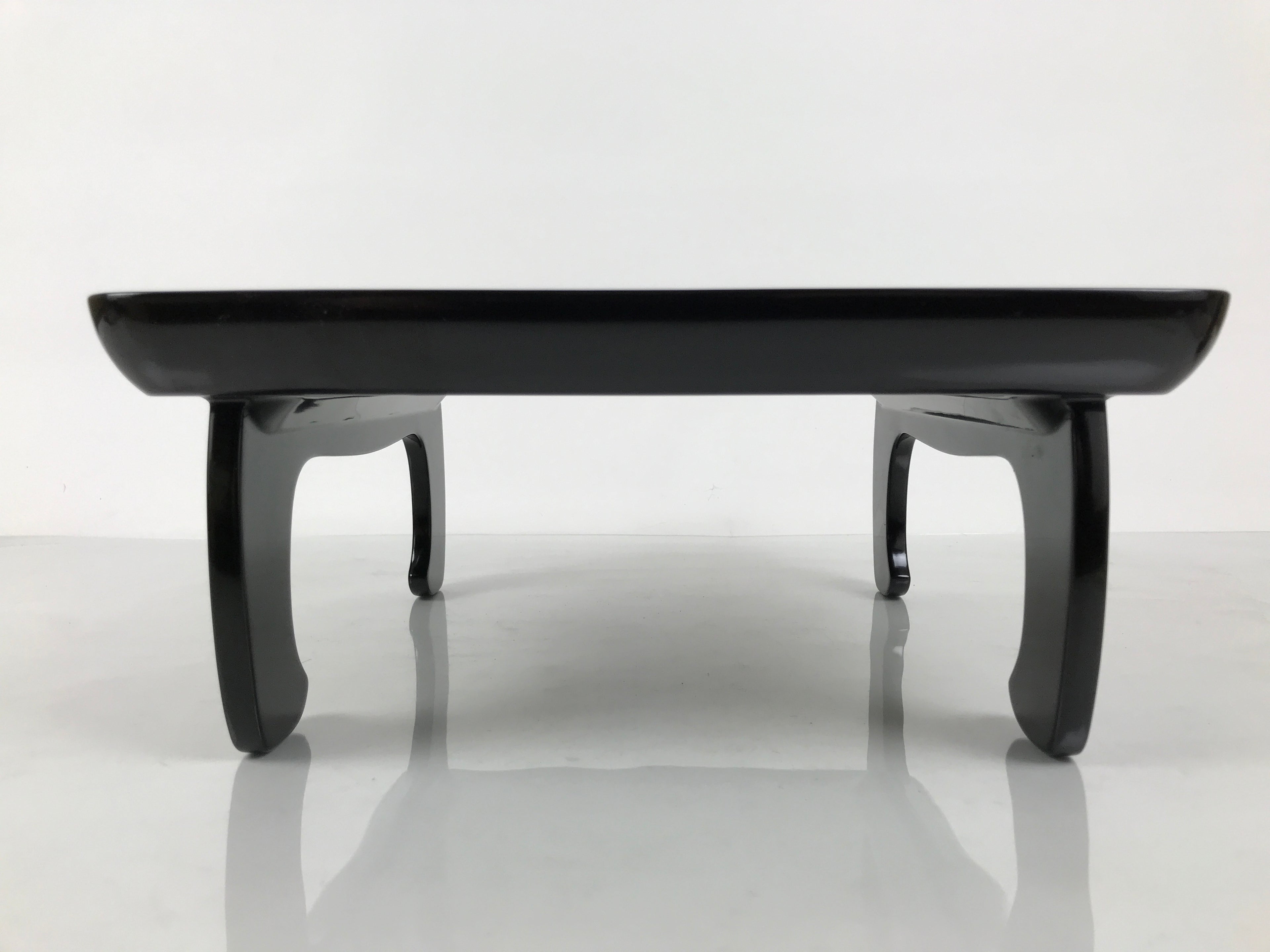 Japanese Lacquered Wooden Legged Ozen Table Vtg Meal Serving Tray Black L623-KT - Tray-chidorivintage.com