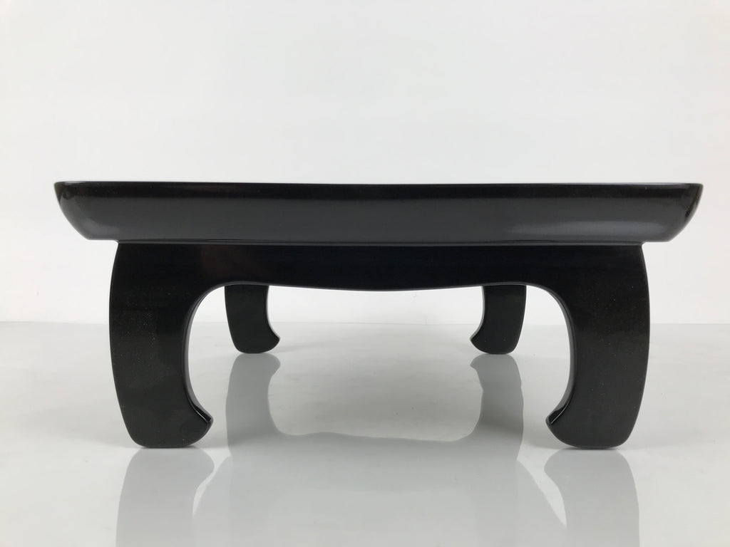 Japanese Lacquered Wooden Legged Ozen Table Vtg Meal Serving Tray Black L623-KT - Tray-chidorivintage.com