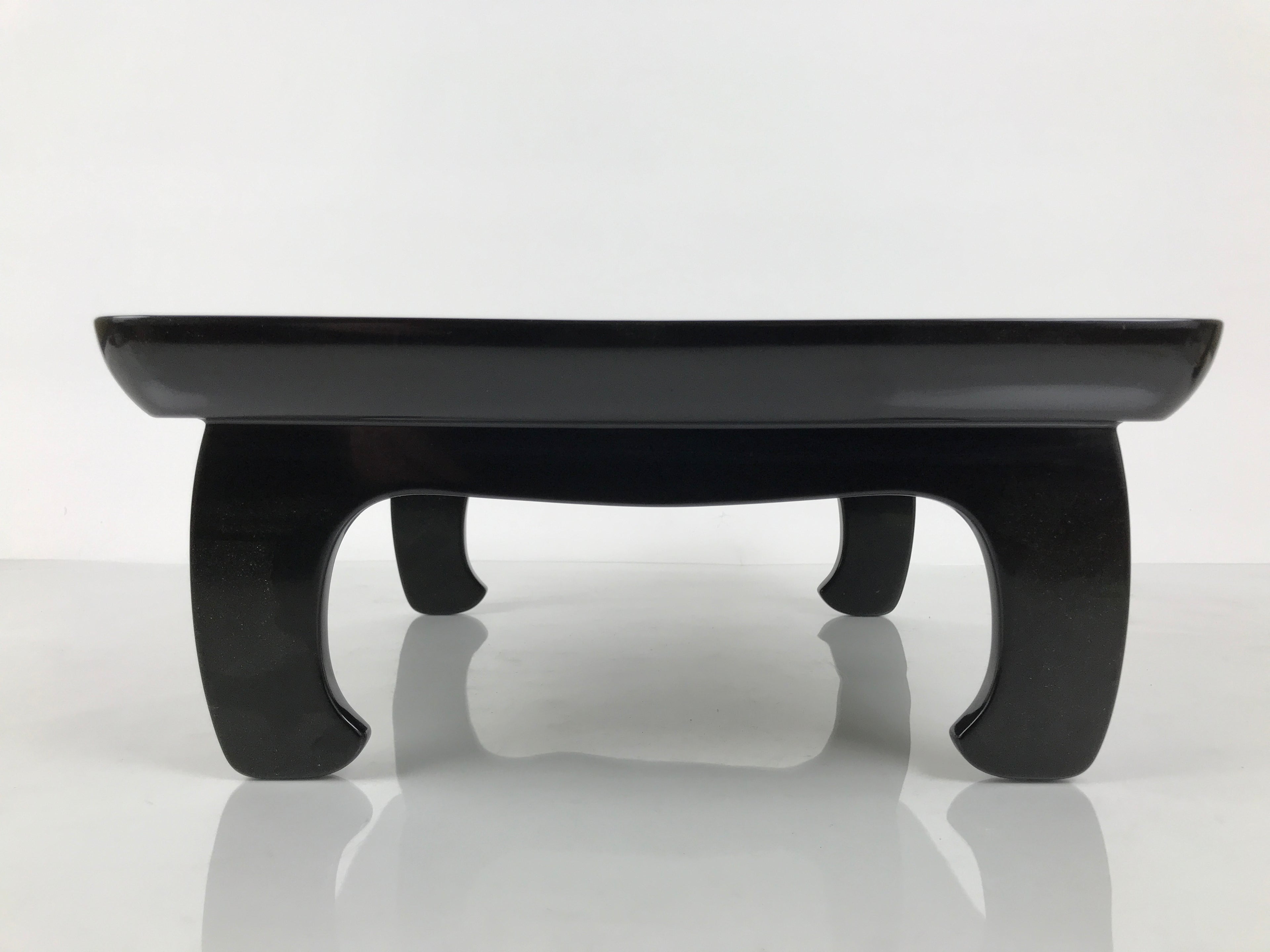 Japanese Lacquered Wooden Legged Ozen Table Vtg Meal Serving Tray Black L623-KT - Tray-chidorivintage.com