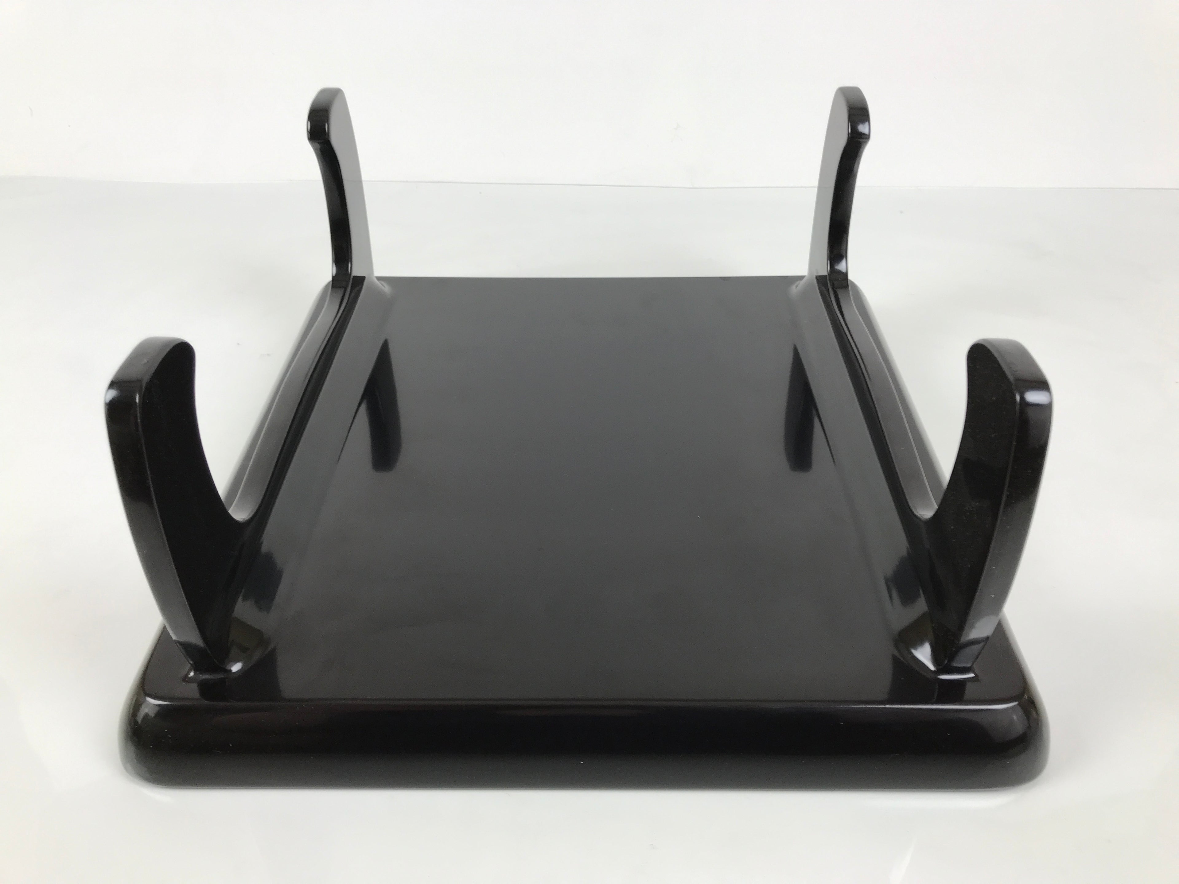Japanese Lacquered Wooden Legged Ozen Table Vtg Meal Serving Tray Black L623-KT - Tray-chidorivintage.com