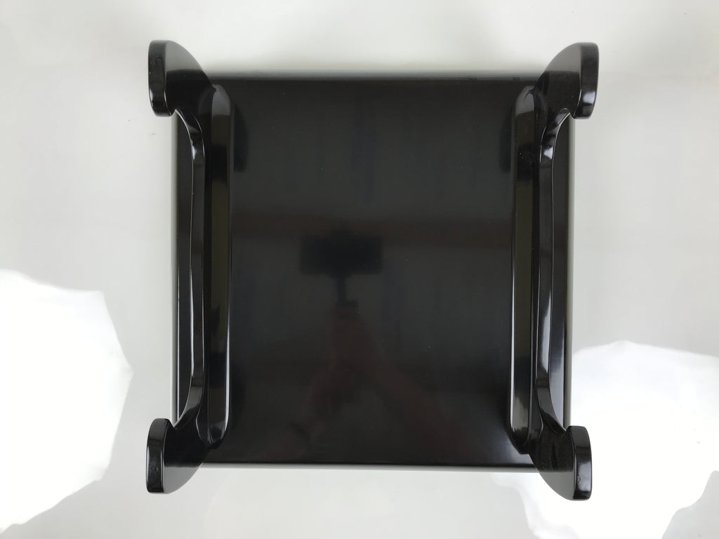 Japanese Lacquered Wooden Legged Ozen Table Vtg Meal Serving Tray Black L623-KT - Tray-chidorivintage.com