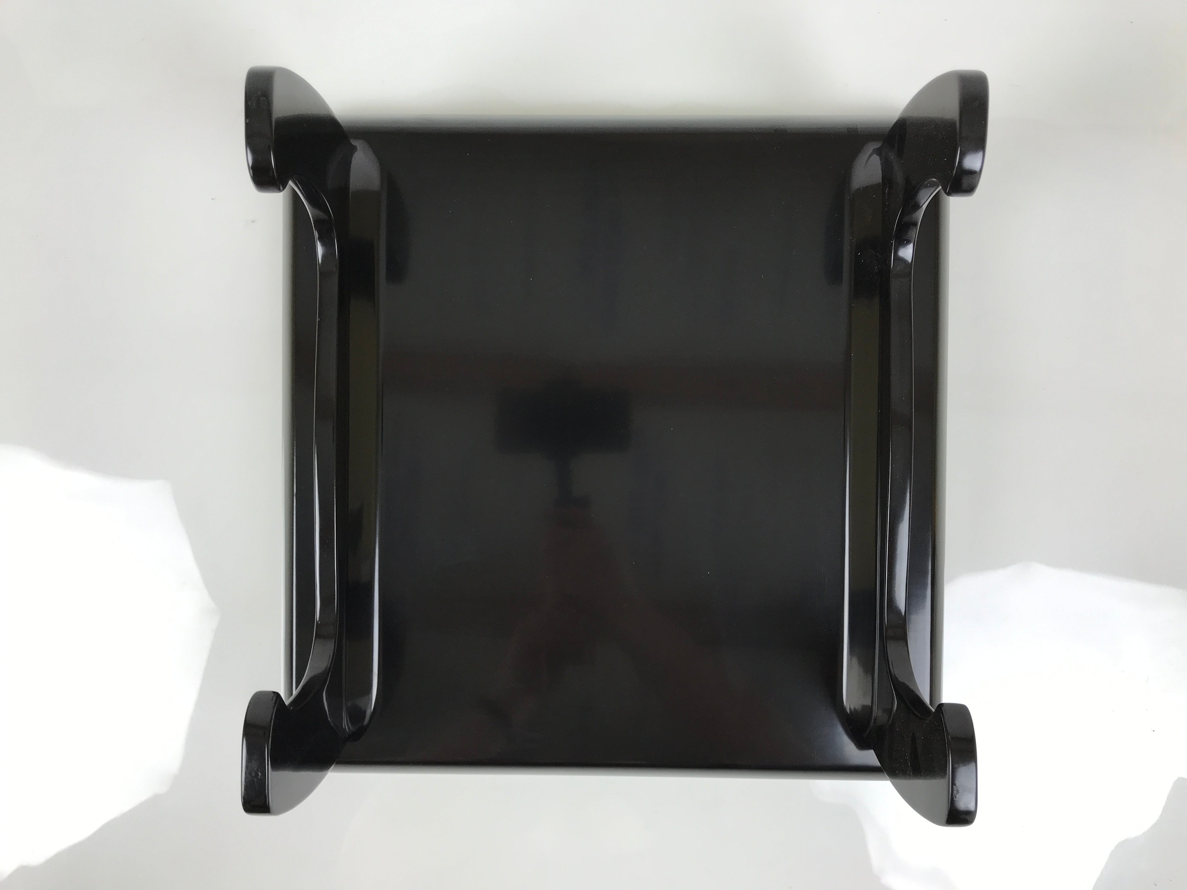 Japanese Lacquered Wooden Legged Ozen Table Vtg Meal Serving Tray Black L623-KT - Tray-chidorivintage.com