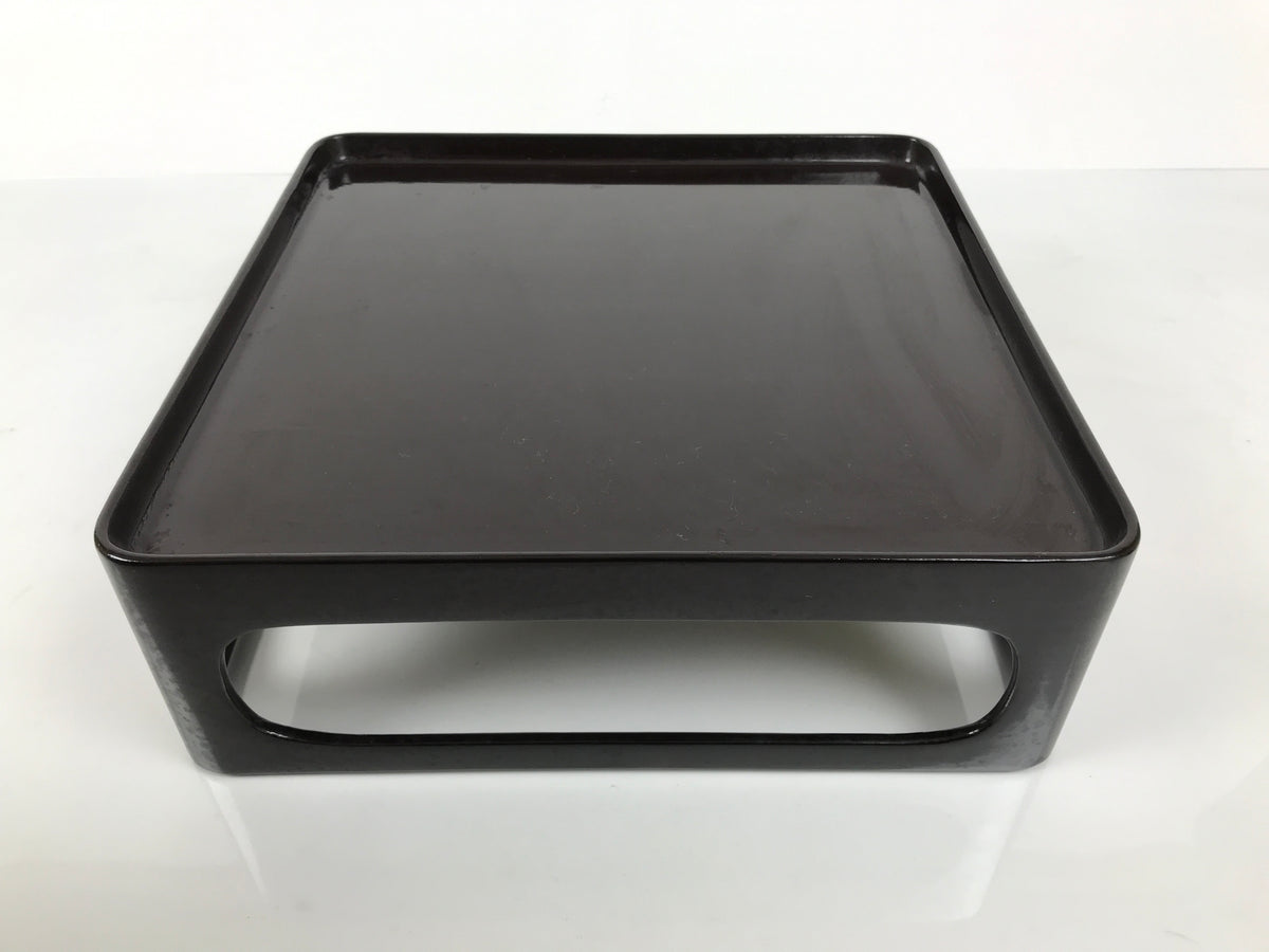 Japanese Wooden Lacquered Cut-Out Ozen Low Table Vtg Serving Tray Black L643-KT - Tray-chidorivintage.com
