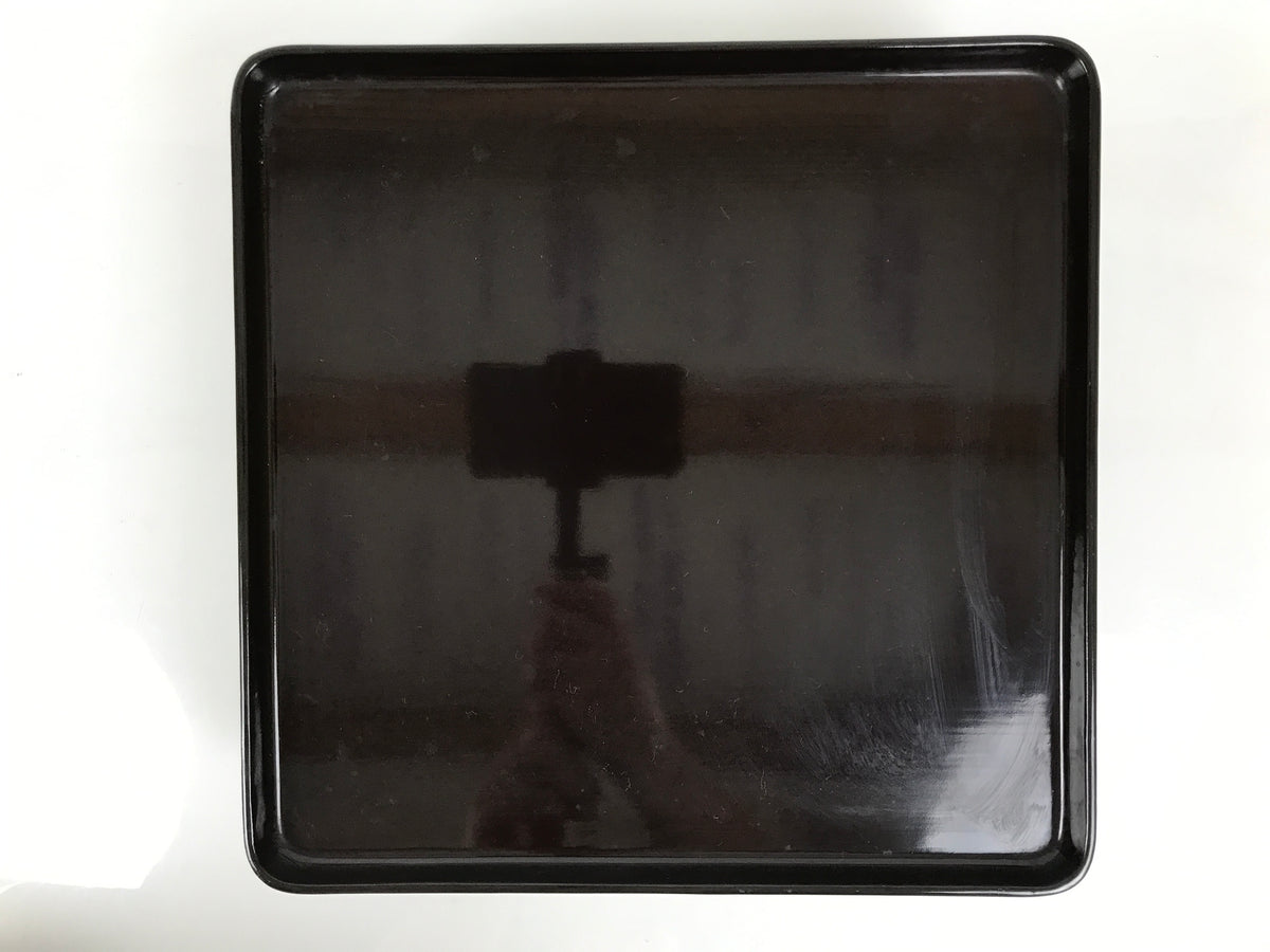 Japanese Wooden Lacquered Cut-Out Ozen Low Table Vtg Serving Tray Black L643-KT - Tray-chidorivintage.com
