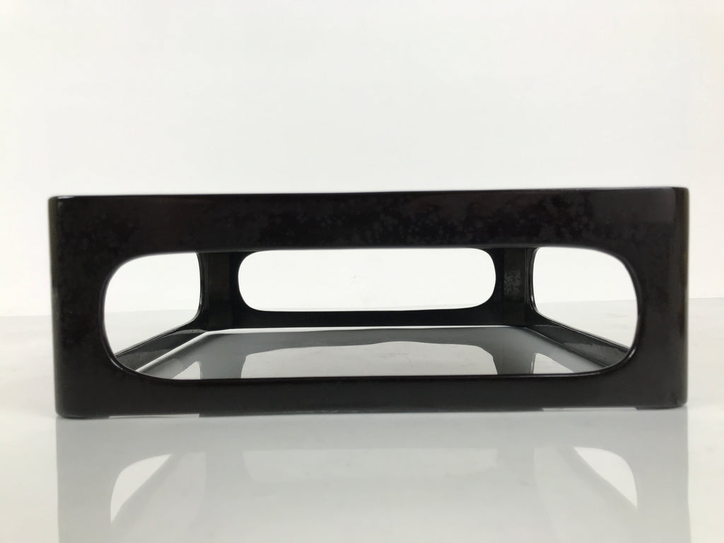 Japanese Wooden Lacquered Cut-Out Ozen Low Table Vtg Serving Tray Black L643-KT - Tray-chidorivintage.com