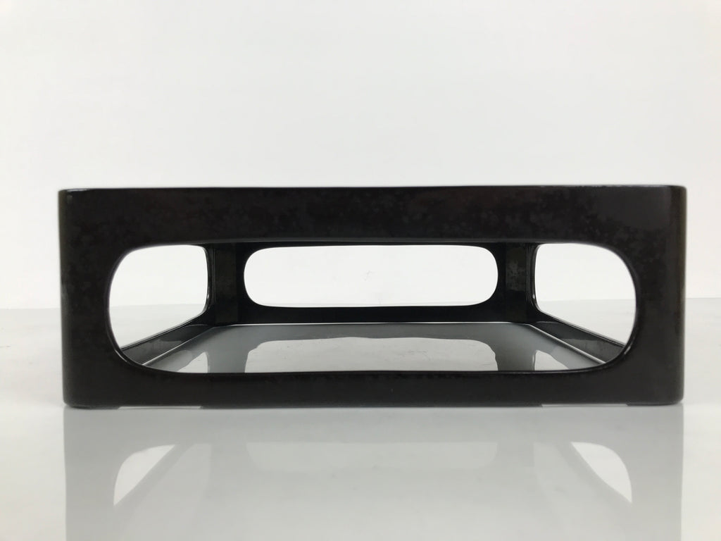 Japanese Wooden Lacquered Cut-Out Ozen Low Table Vtg Serving Tray Black L643-KT - Tray-chidorivintage.com