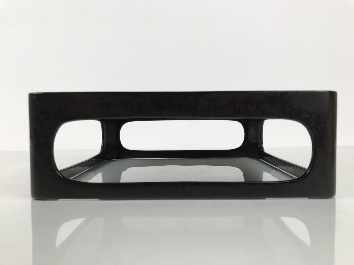 Japanese Wooden Lacquered Cut-Out Ozen Low Table Vtg Serving Tray Black L643-KT - Tray-chidorivintage.com