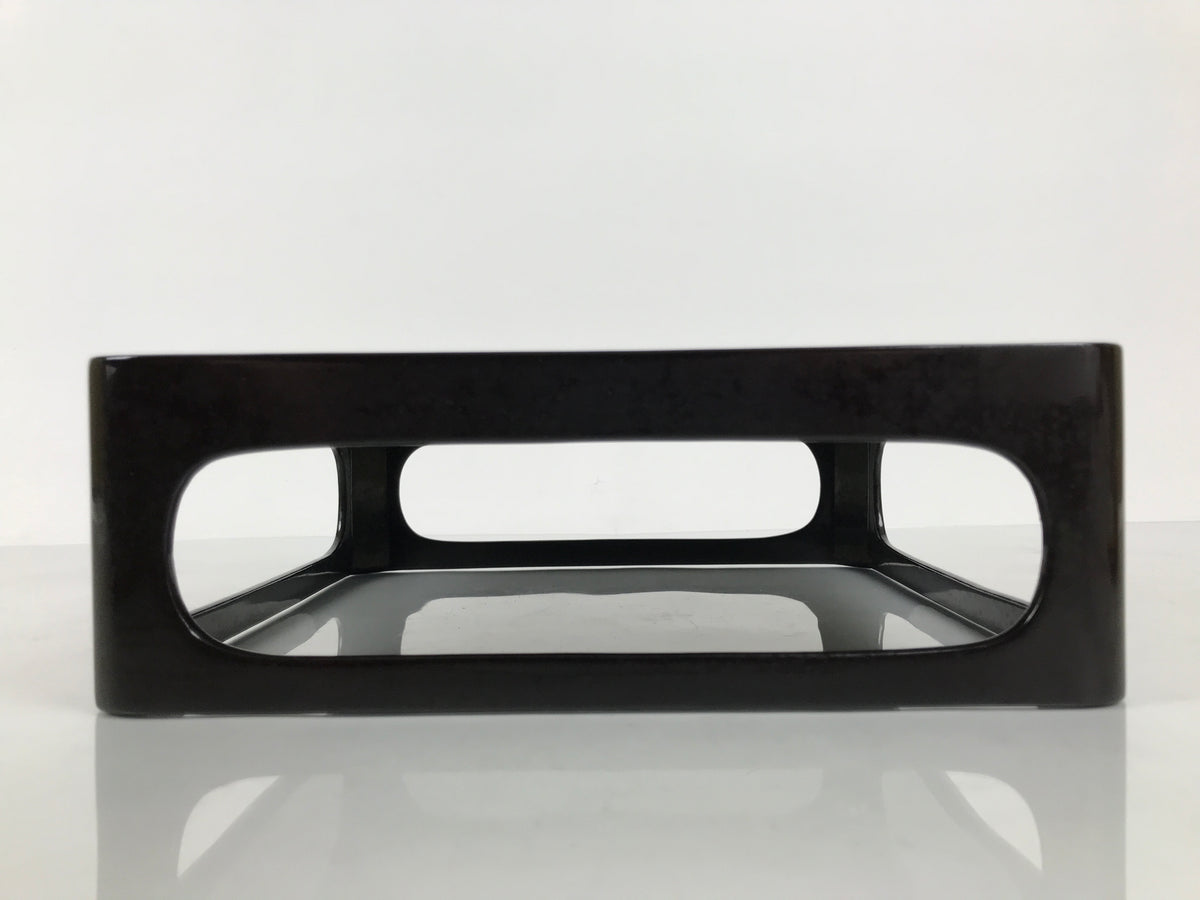 Japanese Wooden Lacquered Cut-Out Ozen Low Table Vtg Serving Tray Black L643-KT - Tray-chidorivintage.com