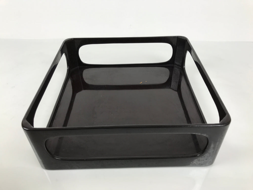 Japanese Wooden Lacquered Cut-Out Ozen Low Table Vtg Serving Tray Black L643-KT - Tray-chidorivintage.com