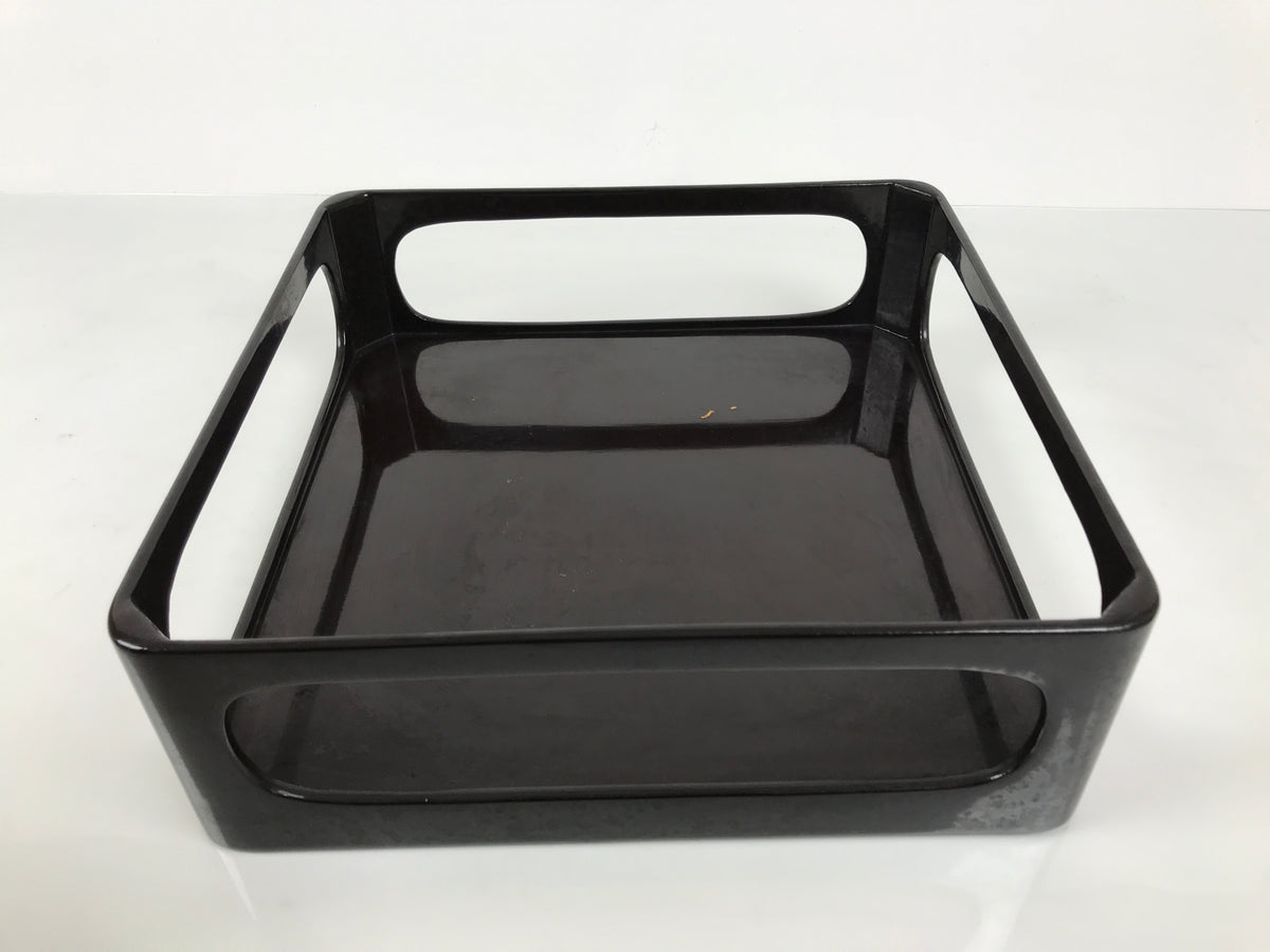 Japanese Wooden Lacquered Cut-Out Ozen Low Table Vtg Serving Tray Black L643-KT - Tray-chidorivintage.com
