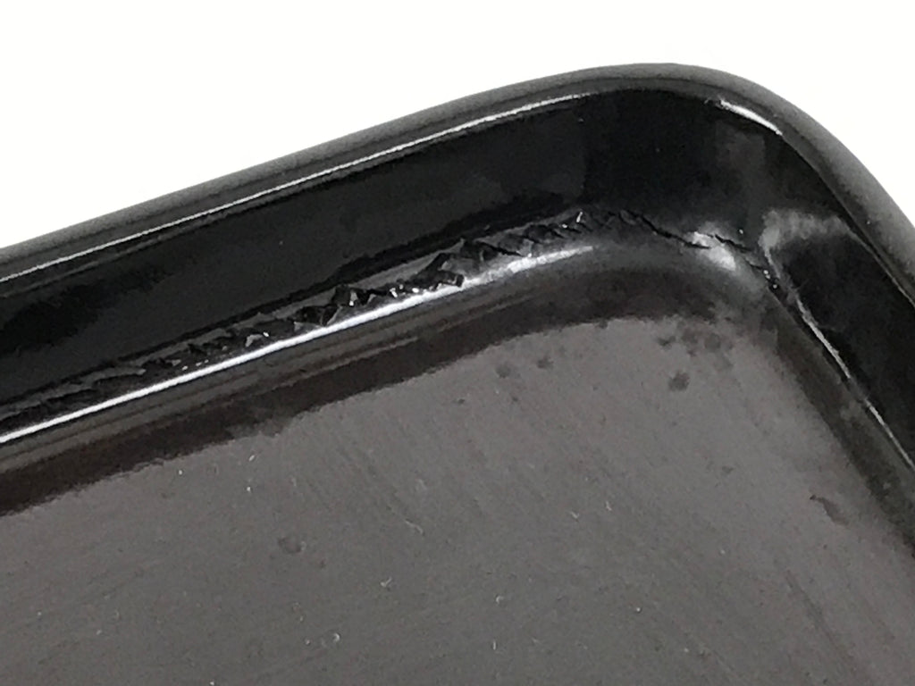 Japanese Wooden Lacquered Cut-Out Ozen Low Table Vtg Serving Tray Black L643-KT - Tray-chidorivintage.com