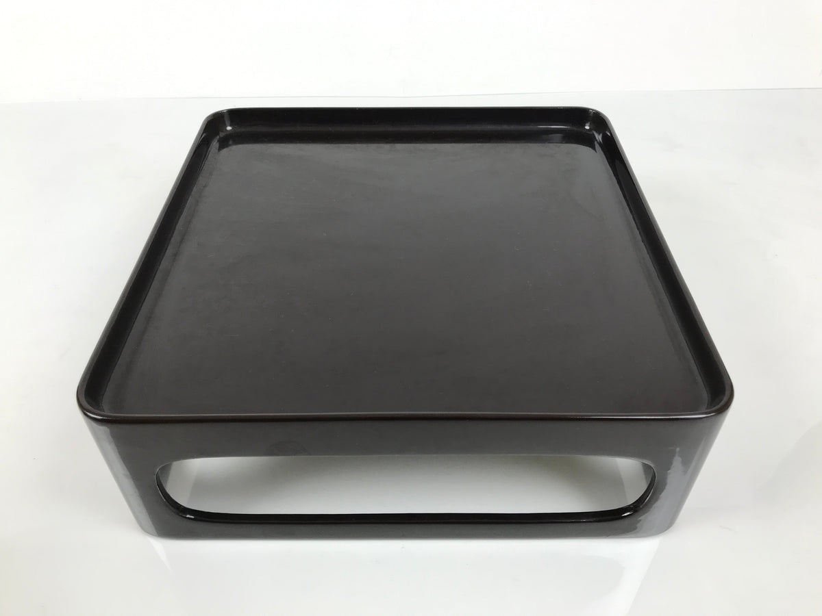 Japanese Wooden Lacquered Cut-Out Ozen Low Table Vtg Serving Tray Black L642-KT - Tray-chidorivintage.com