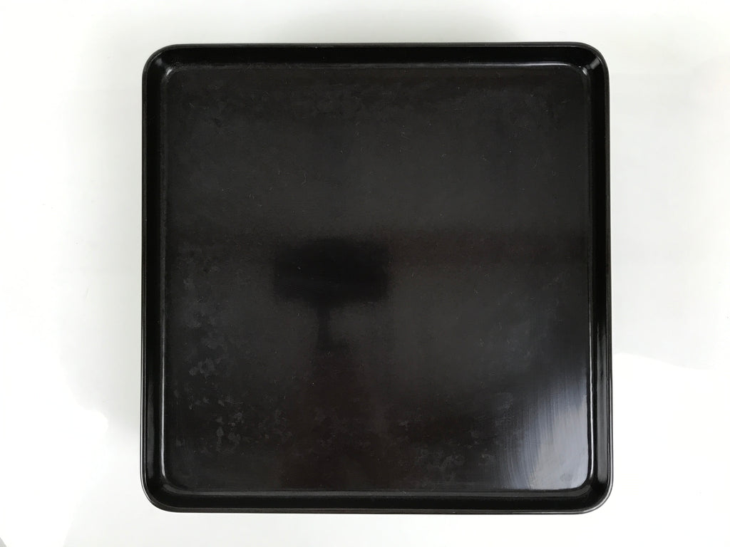 Japanese Wooden Lacquered Cut-Out Ozen Low Table Vtg Serving Tray Black L642-KT - Tray-chidorivintage.com