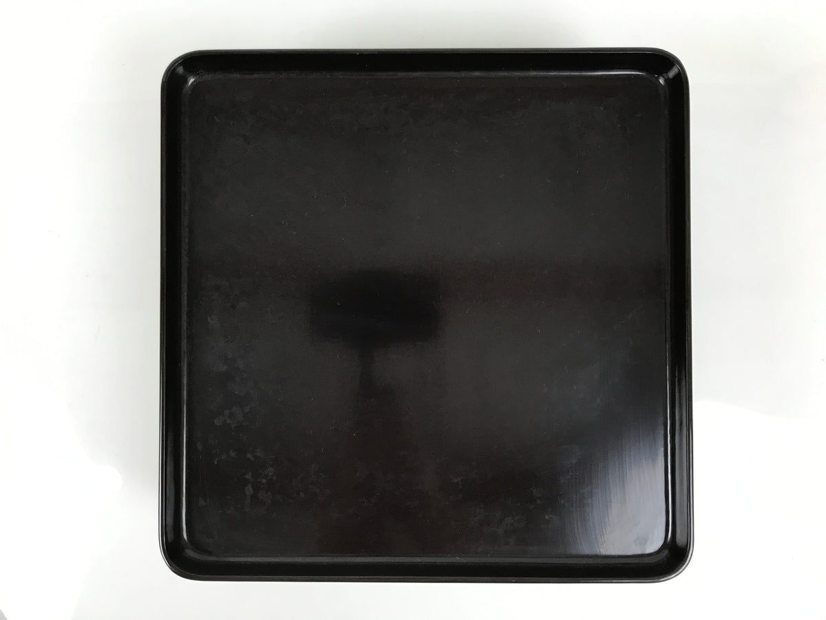 Japanese Wooden Lacquered Cut-Out Ozen Low Table Vtg Serving Tray Black L642-KT - Tray-chidorivintage.com