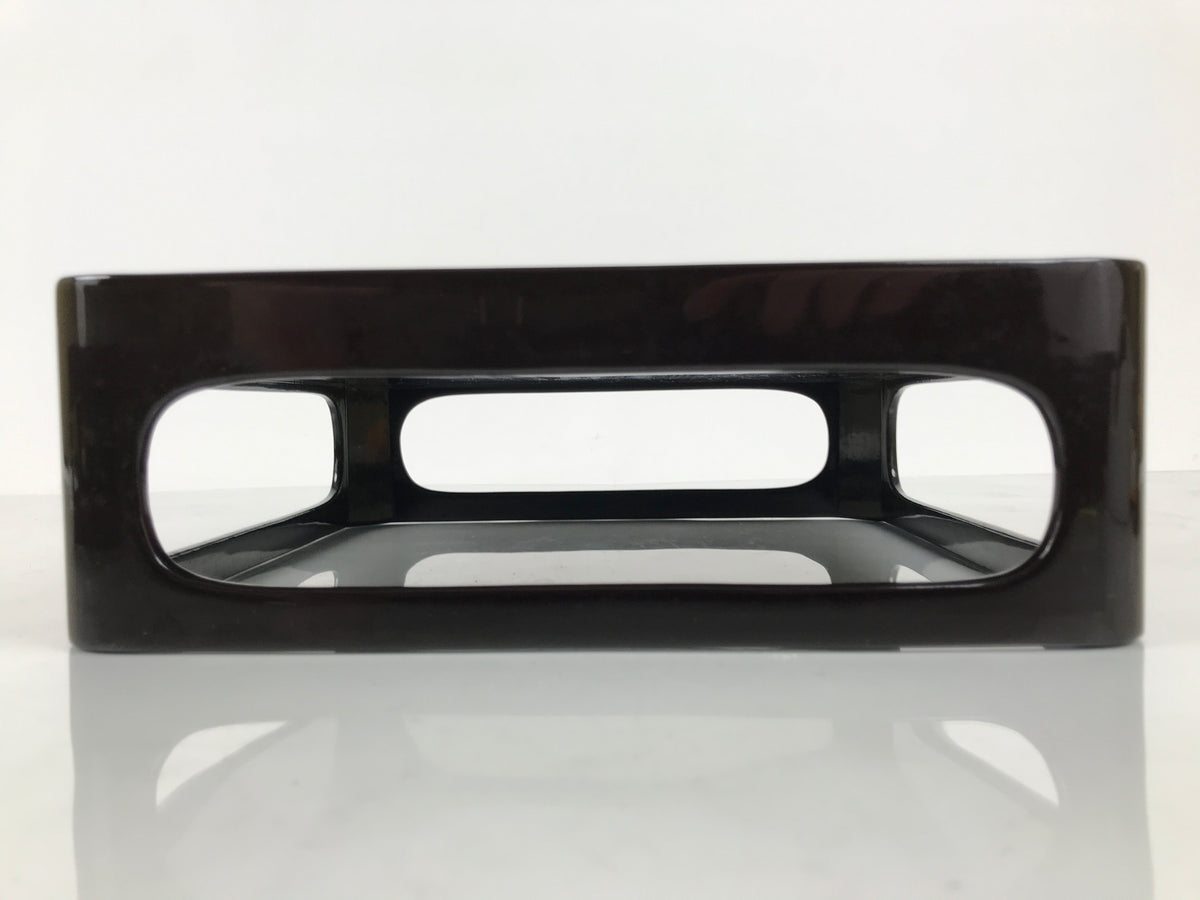 Japanese Wooden Lacquered Cut-Out Ozen Low Table Vtg Serving Tray Black L642-KT - Tray-chidorivintage.com