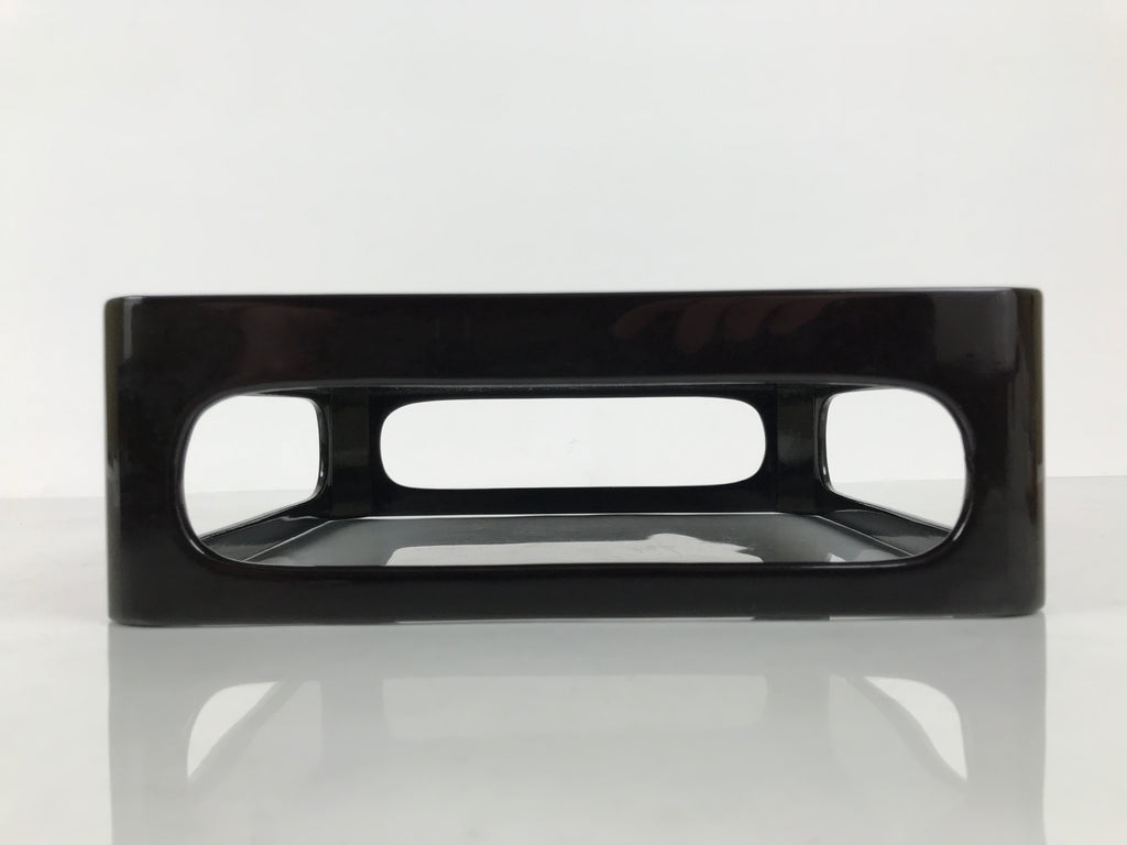 Japanese Wooden Lacquered Cut-Out Ozen Low Table Vtg Serving Tray Black L642-KT - Tray-chidorivintage.com