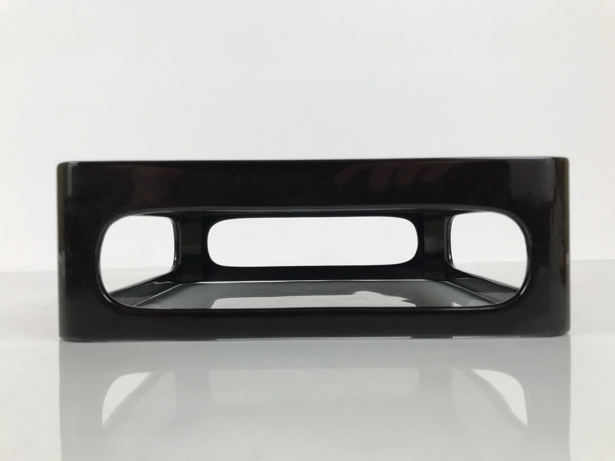 Japanese Wooden Lacquered Cut-Out Ozen Low Table Vtg Serving Tray Black L642-KT - Tray-chidorivintage.com