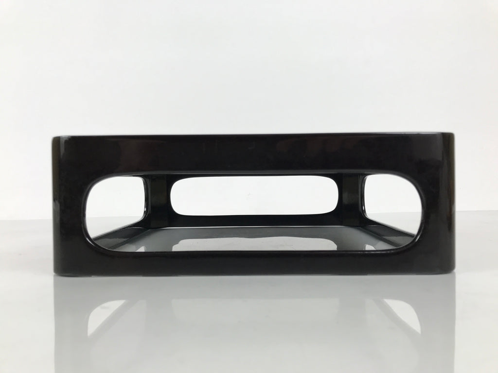 Japanese Wooden Lacquered Cut-Out Ozen Low Table Vtg Serving Tray Black L642-KT - Tray-chidorivintage.com