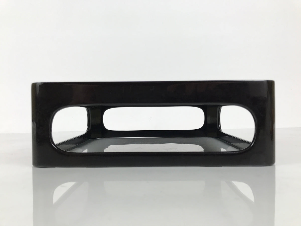 Japanese Wooden Lacquered Cut-Out Ozen Low Table Vtg Serving Tray Black L642-KT - Tray-chidorivintage.com