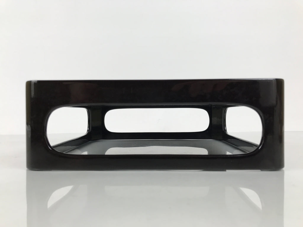 Japanese Wooden Lacquered Cut-Out Ozen Low Table Vtg Serving Tray Black L642-KT - Tray-chidorivintage.com