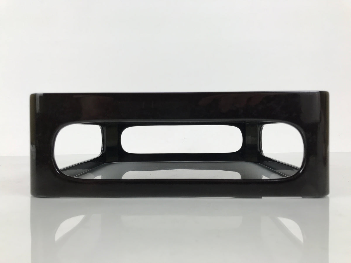 Japanese Wooden Lacquered Cut-Out Ozen Low Table Vtg Serving Tray Black L642-KT - Tray-chidorivintage.com