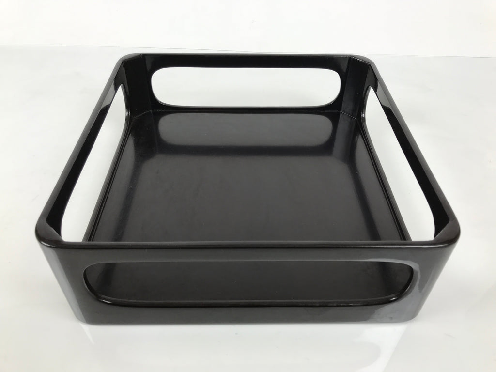 Japanese Wooden Lacquered Cut-Out Ozen Low Table Vtg Serving Tray Black L642-KT - Tray-chidorivintage.com
