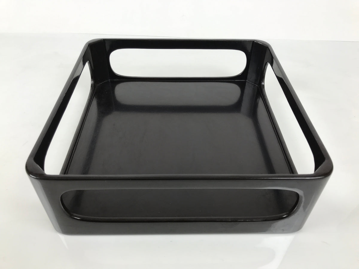 Japanese Wooden Lacquered Cut-Out Ozen Low Table Vtg Serving Tray Black L642-KT - Tray-chidorivintage.com