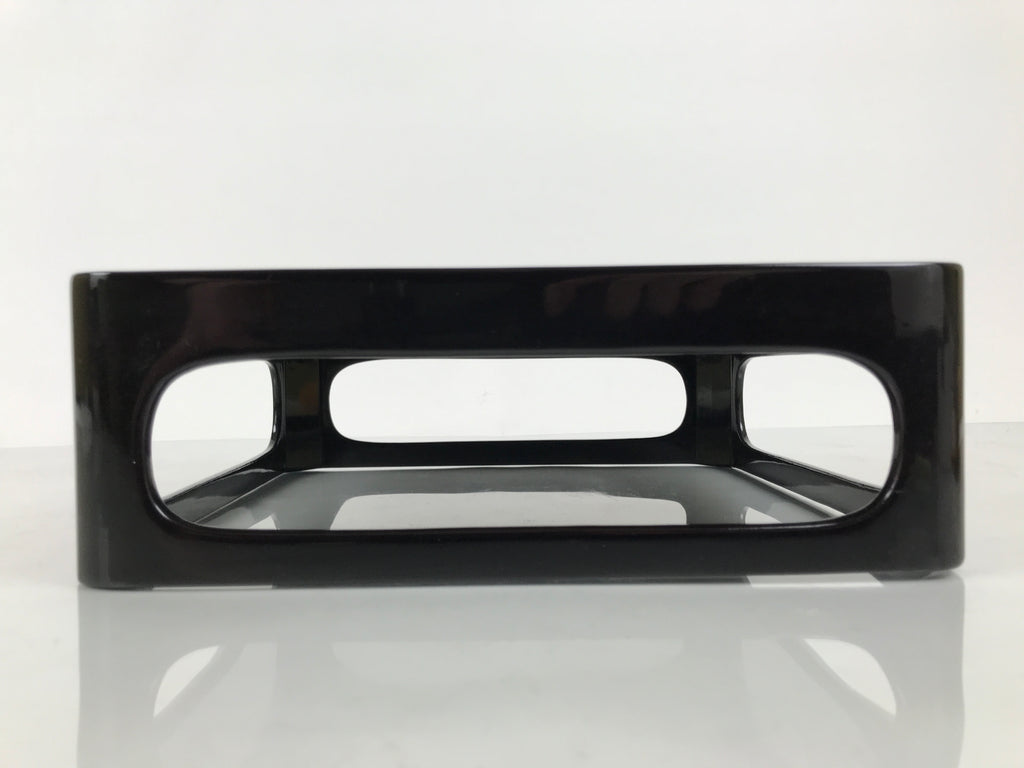 Japanese Wooden Lacquered Cut-Out Ozen Low Table Vtg Serving Tray Black L644-KT - Tray-chidorivintage.com
