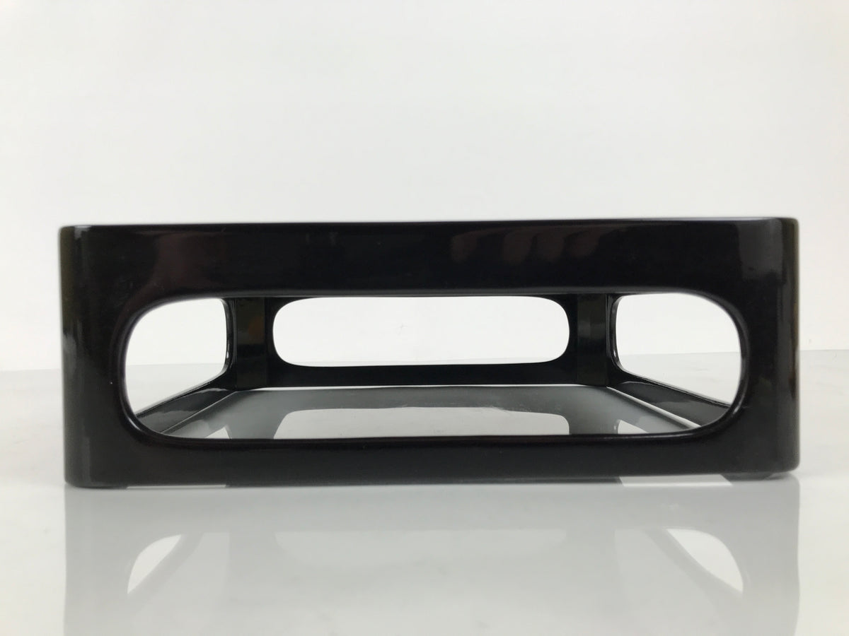 Japanese Wooden Lacquered Cut-Out Ozen Low Table Vtg Serving Tray Black L644-KT - Tray-chidorivintage.com