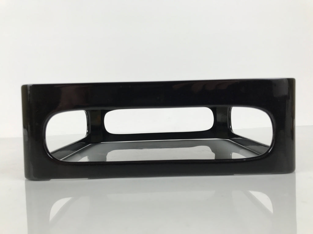 Japanese Wooden Lacquered Cut-Out Ozen Low Table Vtg Serving Tray Black L644-KT - Tray-chidorivintage.com