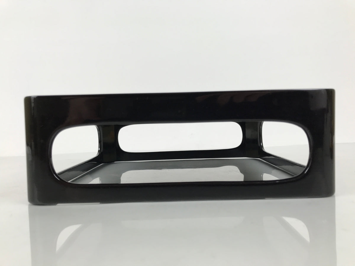 Japanese Wooden Lacquered Cut-Out Ozen Low Table Vtg Serving Tray Black L644-KT - Tray-chidorivintage.com
