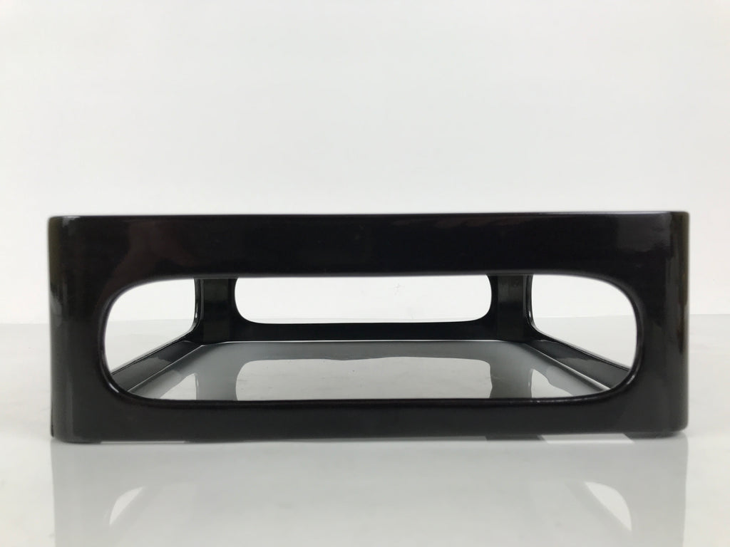 Japanese Wooden Lacquered Cut-Out Ozen Low Table Vtg Serving Tray Black L644-KT - Tray-chidorivintage.com