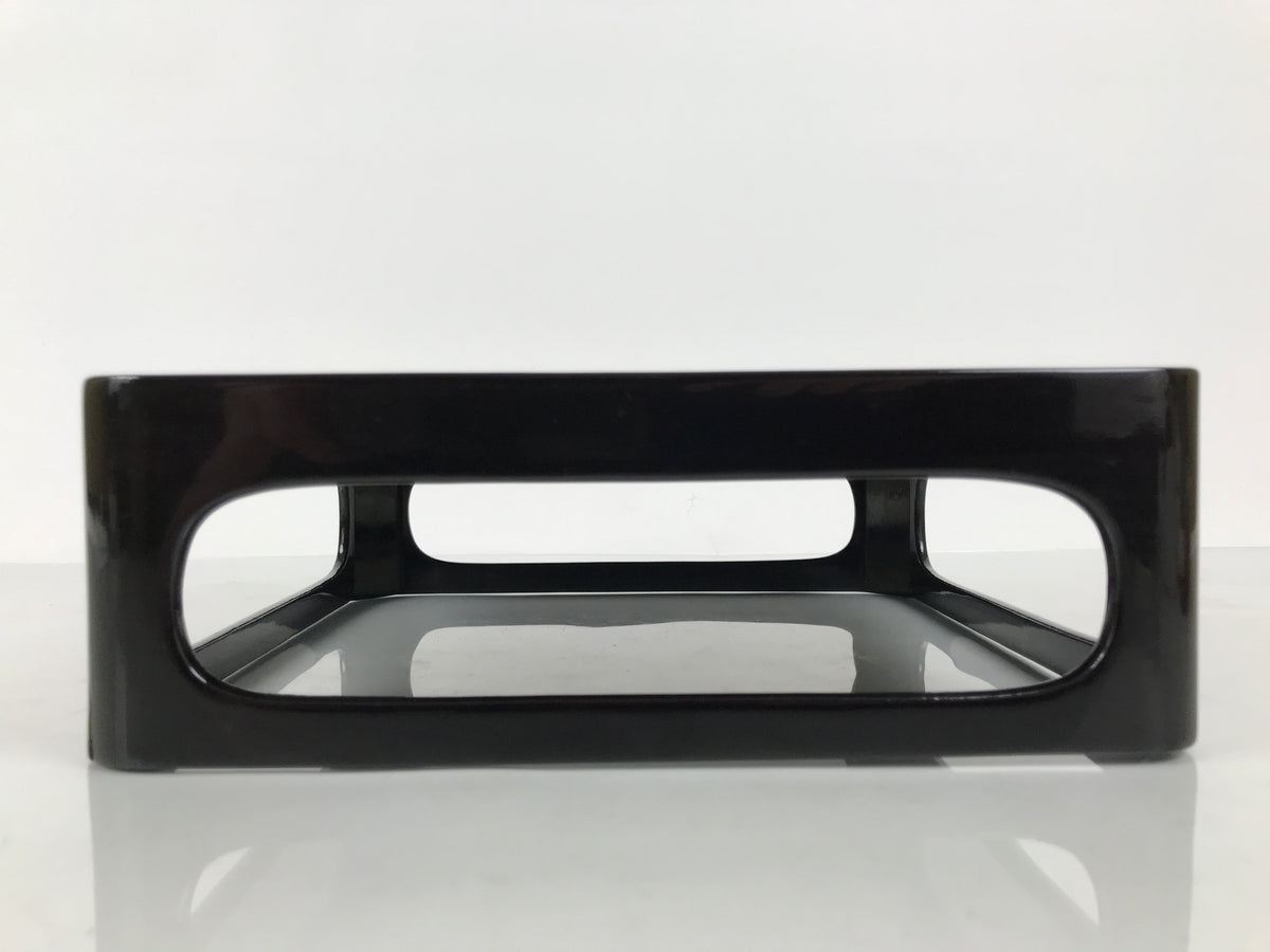 Japanese Wooden Lacquered Cut-Out Ozen Low Table Vtg Serving Tray Black L644-KT - Tray-chidorivintage.com