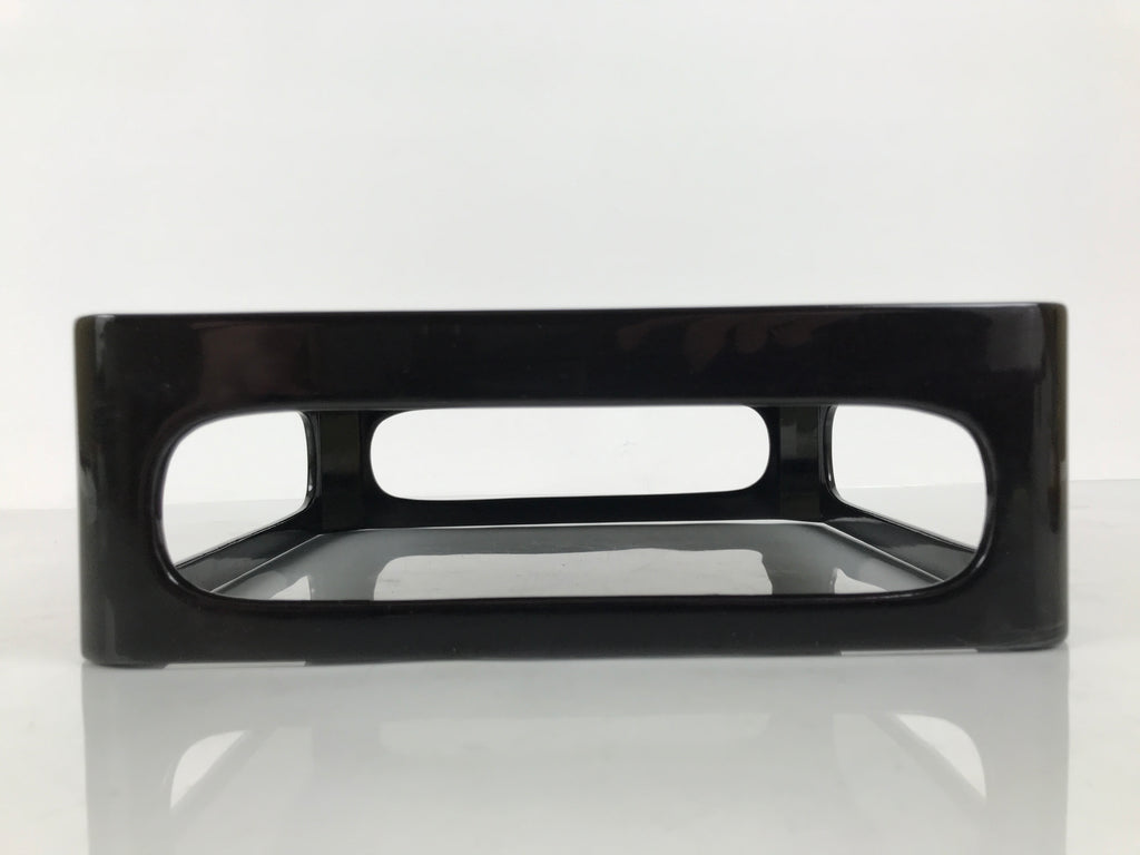 Japanese Wooden Lacquered Cut-Out Ozen Low Table Vtg Serving Tray Black L644-KT - Tray-chidorivintage.com
