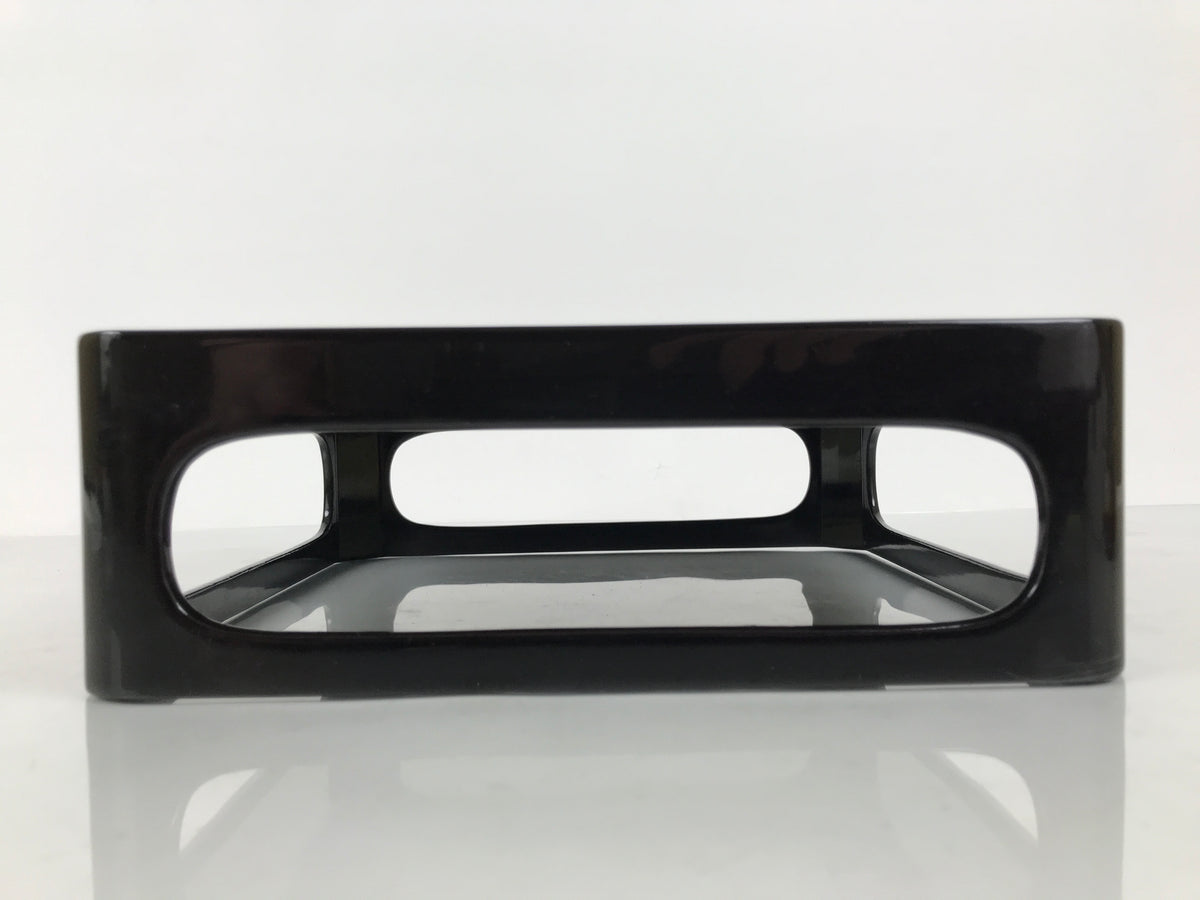 Japanese Wooden Lacquered Cut-Out Ozen Low Table Vtg Serving Tray Black L644-KT - Tray-chidorivintage.com