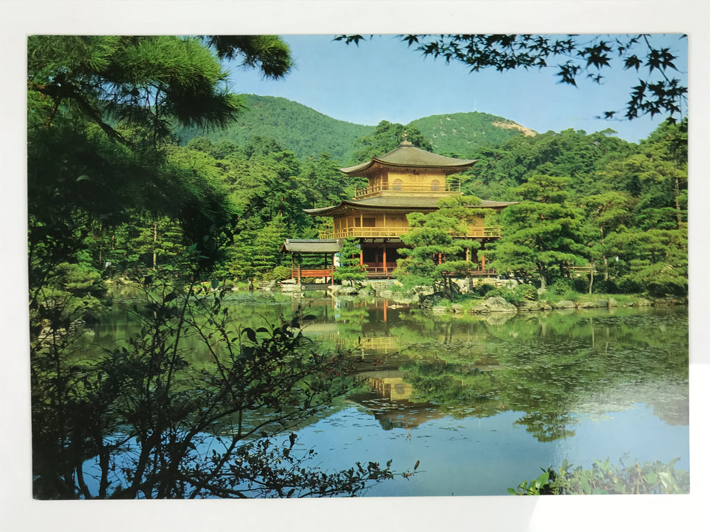 Japanese Large Postcard Kinkakuji Golden Pavilion Vtg Kyoto Temple Color PC206-AD - Photo-chidorivintage.com