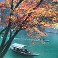 Japanese Large Postcard Arashiyama Hozugawa Vtg Kyoto River Boat Color PC210-AD - Photo-chidorivintage.com