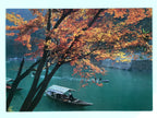Japanese Large Postcard Arashiyama Hozugawa Vtg Kyoto River Boat Color PC210-AD - Photo-chidorivintage.com