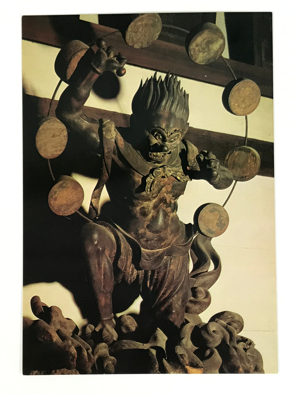 Japanese Large Postcard Raijin Thunder God Vtg Kyoto Sanjusangendo Color PC211-AD - Photo-chidorivintage.com