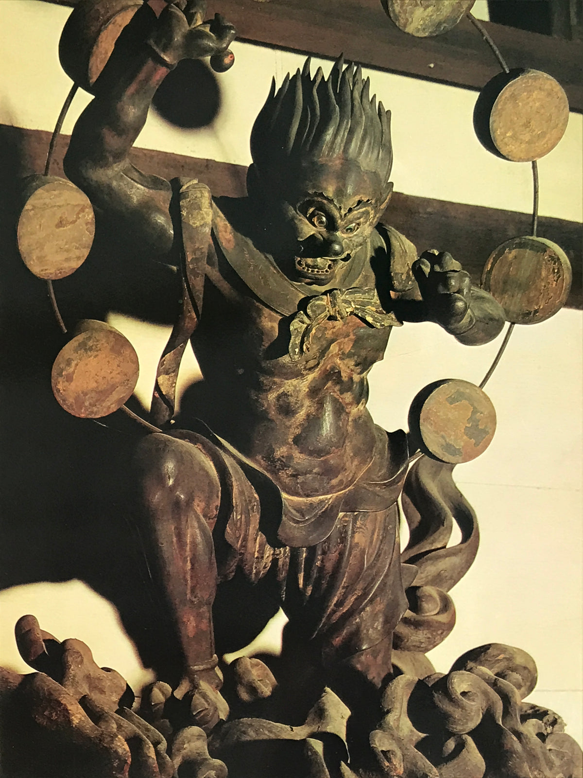 Japanese Large Postcard Raijin Thunder God Vtg Kyoto Sanjusangendo Color PC211-AD - Photo-chidorivintage.com