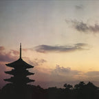 Japanese Large Postcard Toji Temple Vtg Kyoto Buddhist Sunset Pagoda Color PC212-AD - Photo-chidorivintage.com