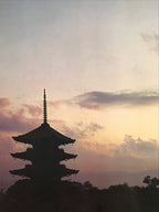 Japanese Large Postcard Toji Temple Vtg Kyoto Buddhist Sunset Pagoda Color PC212-AD - Photo-chidorivintage.com