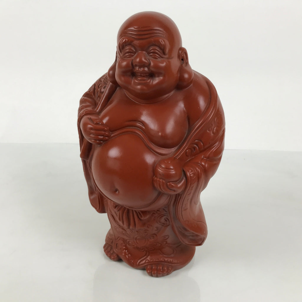 Japanese Tokoname Ware Ceramic Hotei Statue Vtg 7 Lucky Gods Fortune Brown ST137-AD - Statue-chidorivintage.com