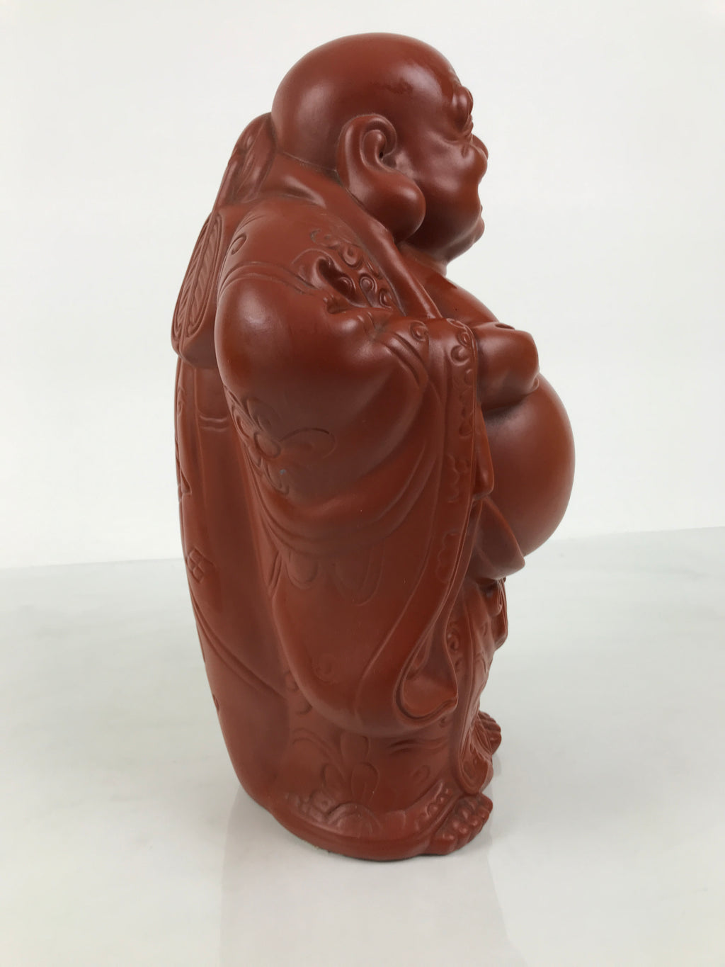 Japanese Tokoname Ware Ceramic Hotei Statue Vtg 7 Lucky Gods Fortune Brown ST137-AD - Statue-chidorivintage.com