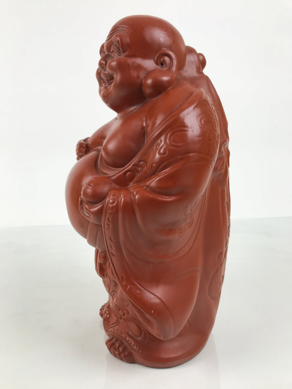 Japanese Tokoname Ware Ceramic Hotei Statue Vtg 7 Lucky Gods Fortune Brown ST137-AD - Statue-chidorivintage.com